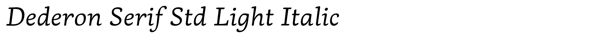 Dederon Serif Std Light Italic image